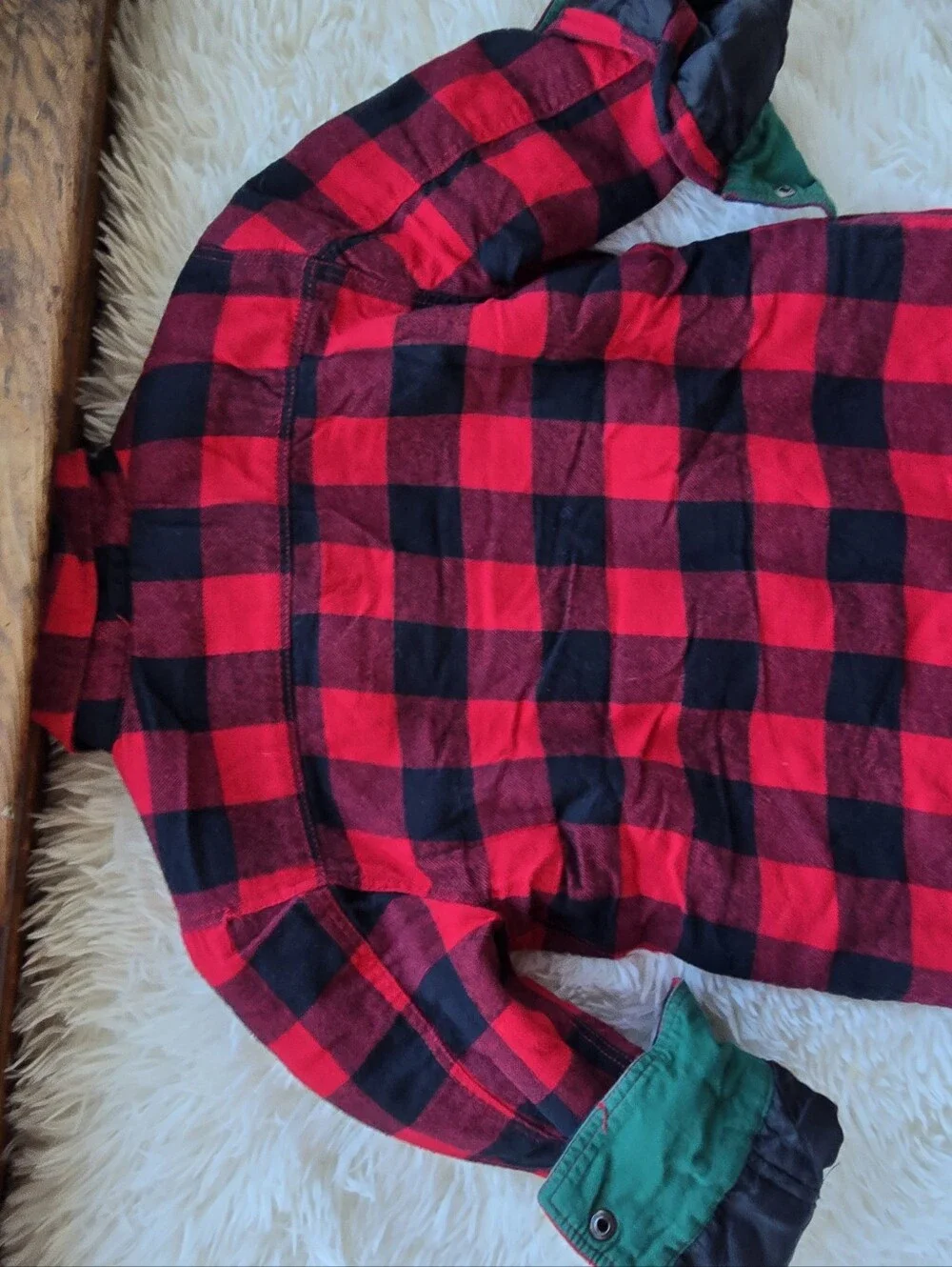 Tommy Bahama Fleece-Lined Buffalo Plaid Button-Up Jacket 7/8